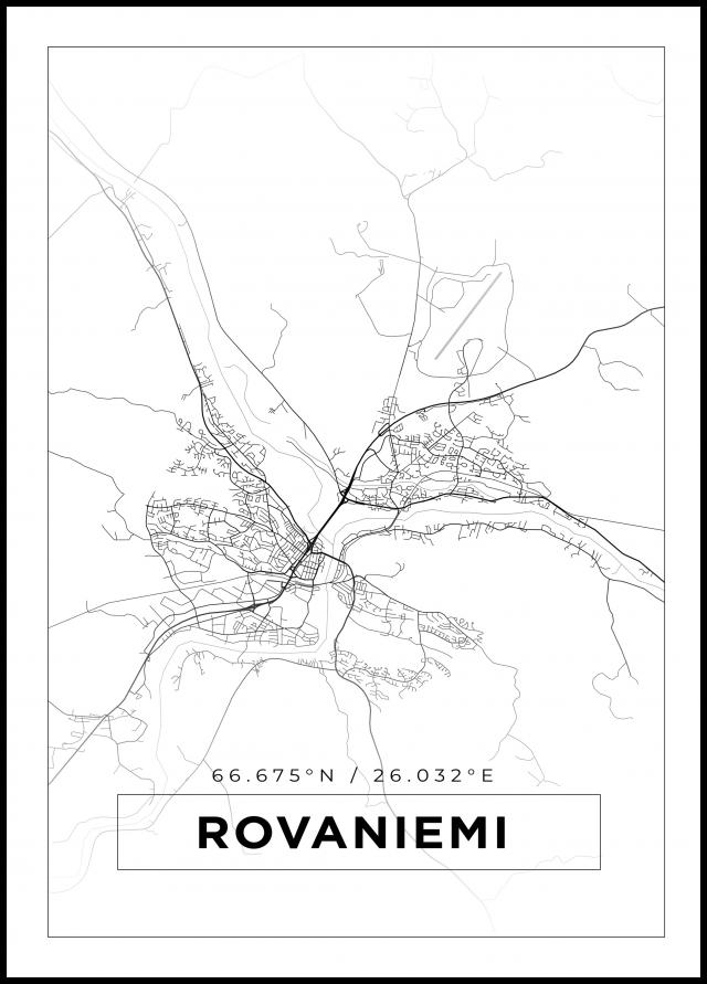 Mappa - Rovaniemi - Poster bianco