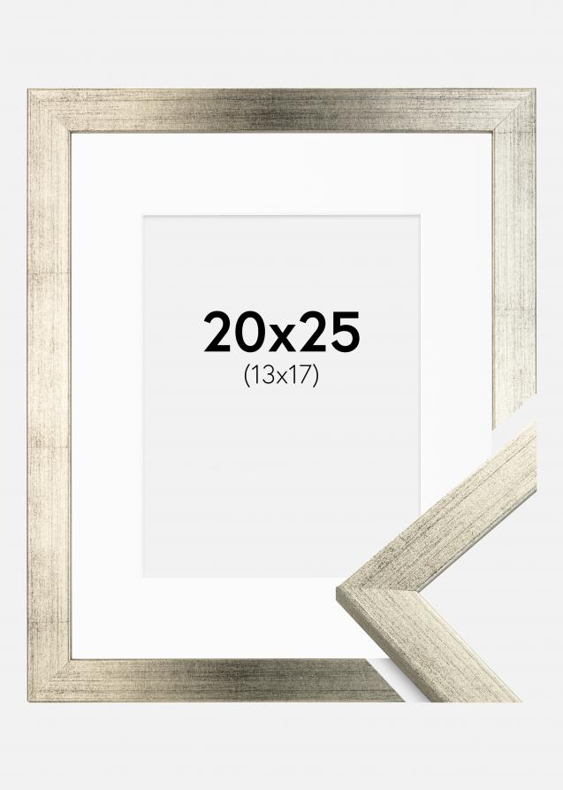 Cornice Stilren Argento 20x25 cm - Passe-partout Bianco 14x18 cm