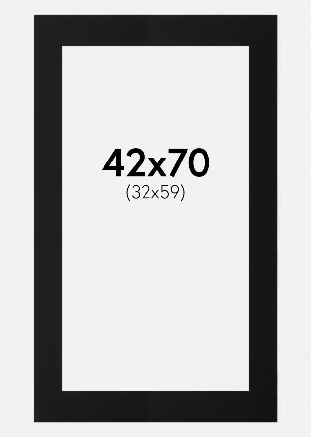Passe-partout Nero Standard (Bordo interno bianco) 42x70 cm (32x59)
