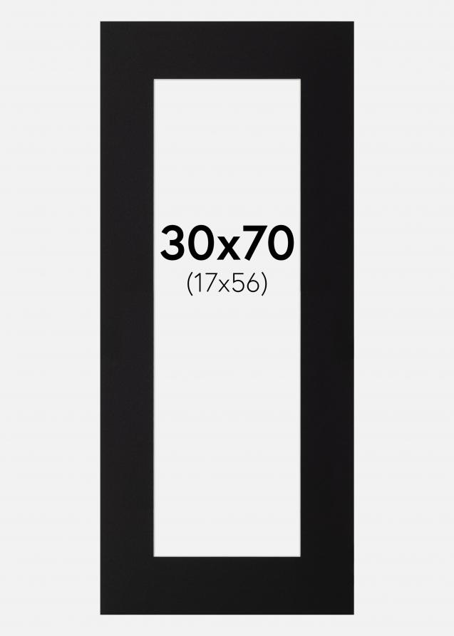 Passe-partout Nero Standard (Bordo interno bianco) 30x70 cm (17x56)