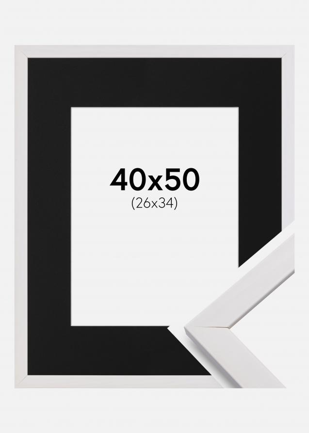 Cornice Stilren Bianco 40x50 cm - Passe-partout Nero 27x35 cm