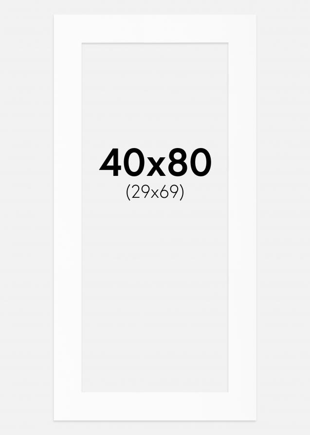 Passe-partout Bianco Standard (Bordo interno bianco) 40x80 cm (29x69)