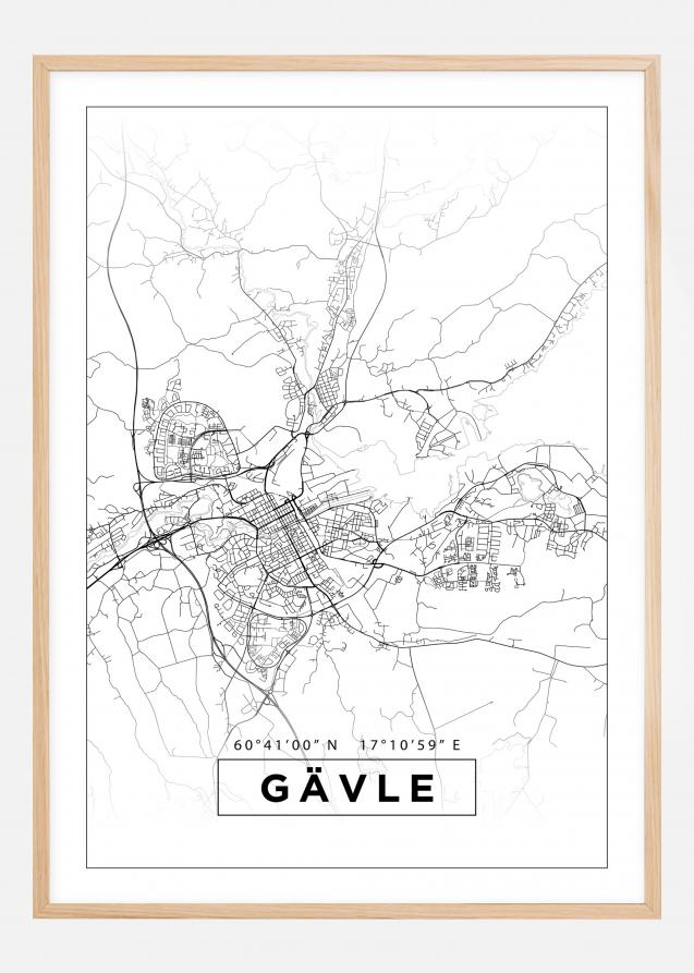 Mappa - Gävle - Poster bianco