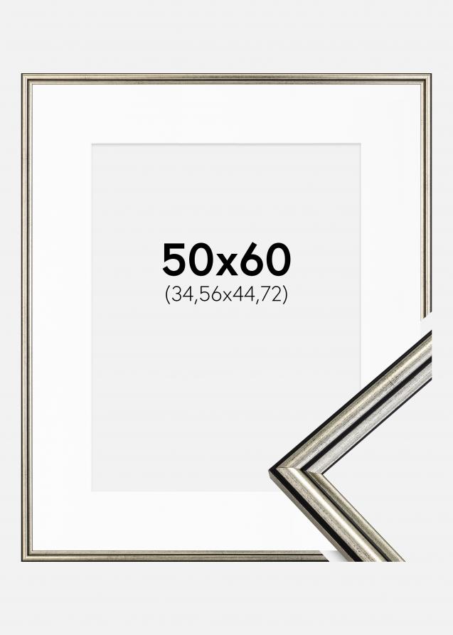 Cornice Horndal Argento 50x60 cm - Passe-partout Bianco 14x18 inches