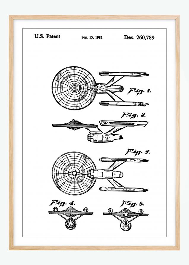 Disegni di brevetti - Star Trek - USS Enterprise Poster
