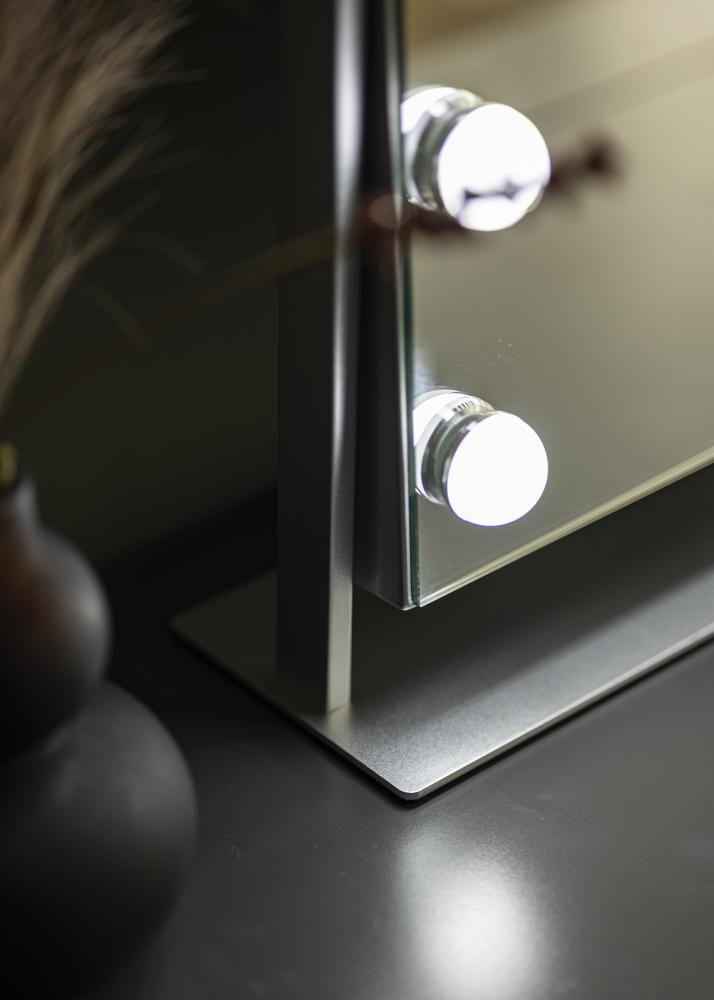 KAILA Specchio per trucco Soft Corner LED Argento 60x52 cm