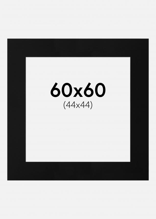 Passe-partout Nero Standard (Bordo interno bianco) 60x60 cm (44x44)