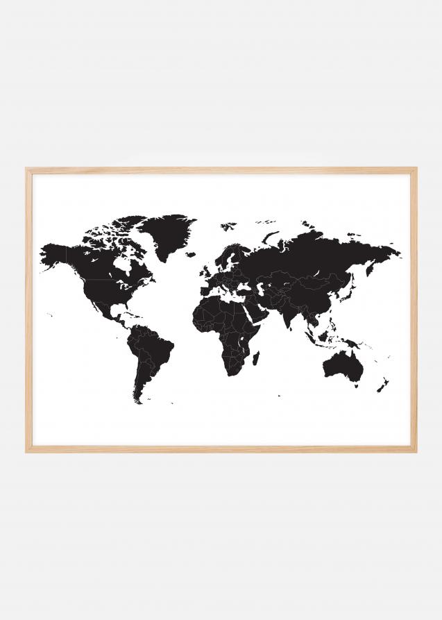 Mappa del mondo - Nero Poster