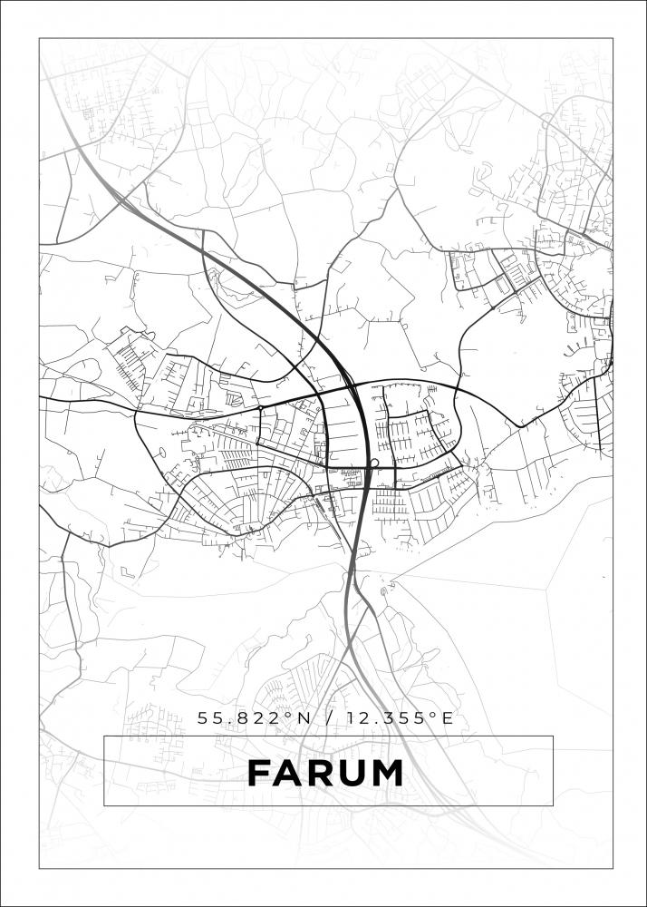 Mappa - Farum - Poster bianco