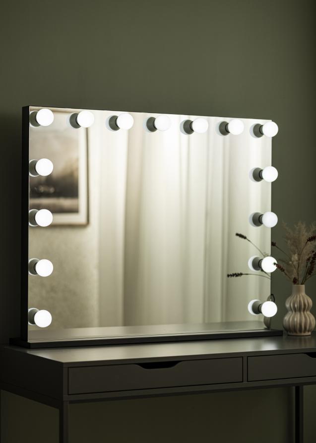 KAILA Specchio per trucco Hollywood Edge 15 E27 Nero 100x80 cm