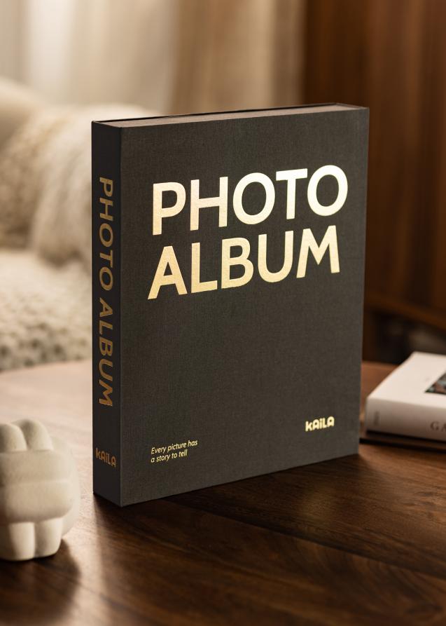 KAILA PHOTO ALBUM Black - Coffee Table Photo Album (60 Pagine nere / 30 fogli)