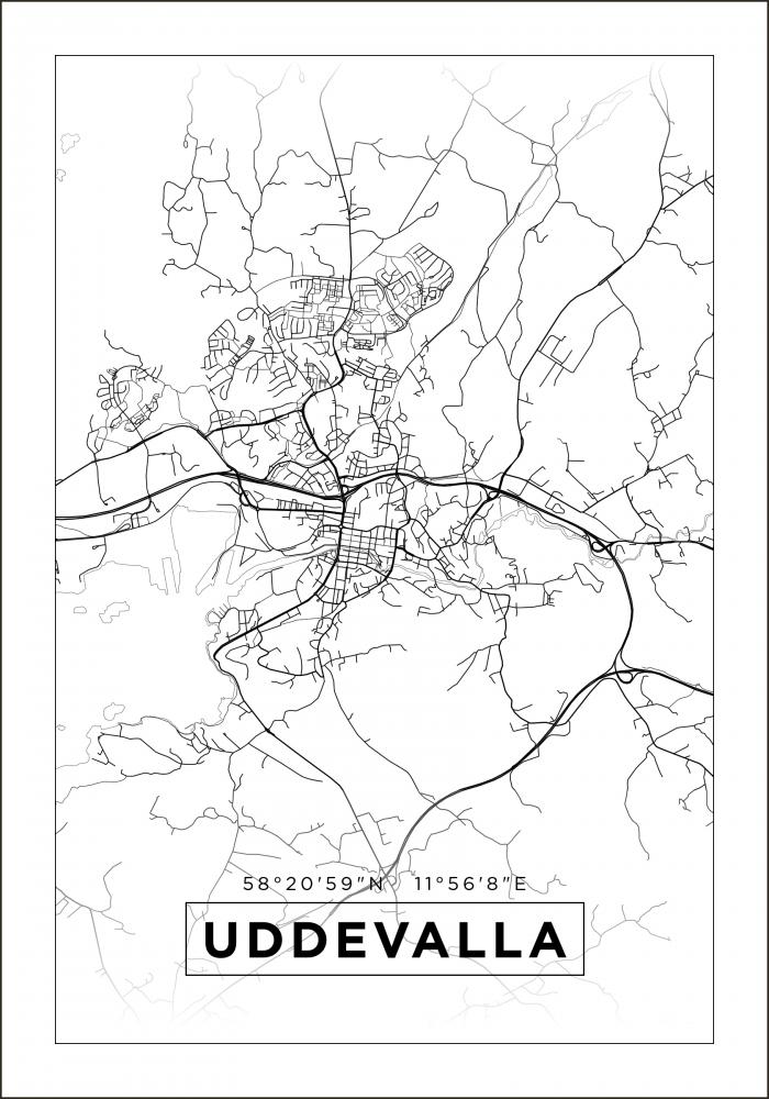 Mappa - Uddevalla - Poster bianco
