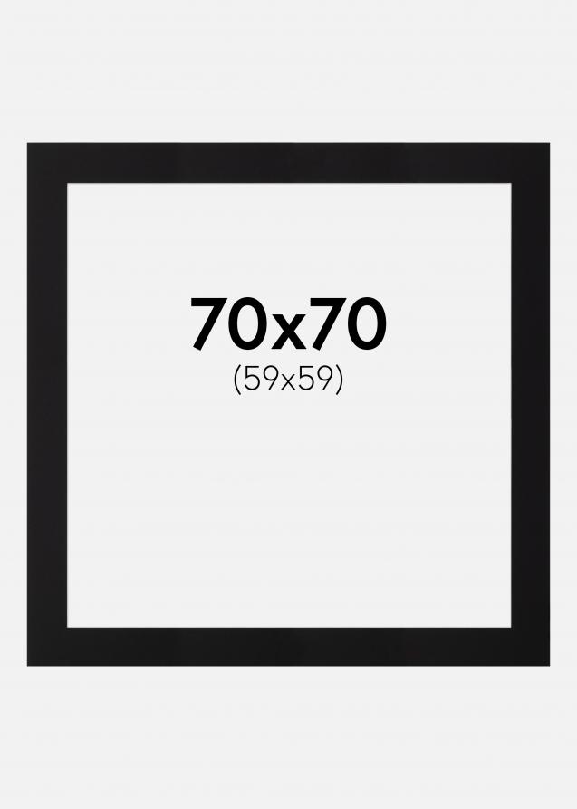 Passe-partout Nero Standard (Bordo interno bianco) 70x70 cm (59x59)