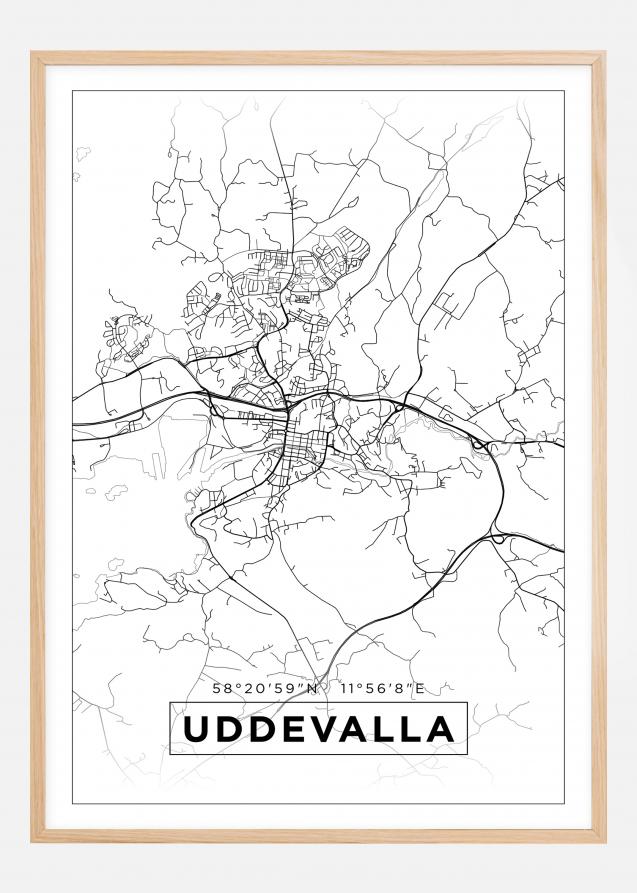 Mappa - Uddevalla - Poster bianco