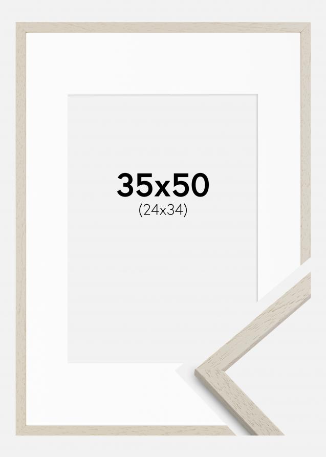 Cornice Edsbyn Sand 35x50 cm - Passe-partout Bianco 25x35 cm