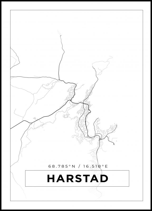Mappa - Harstad - Poster bianco