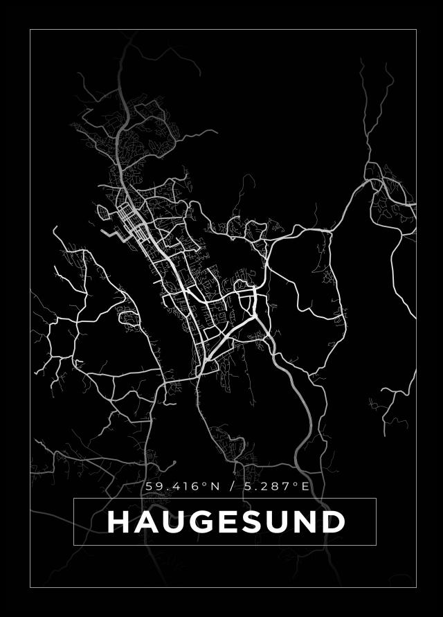 Mappa - Haugesund - Poster nero