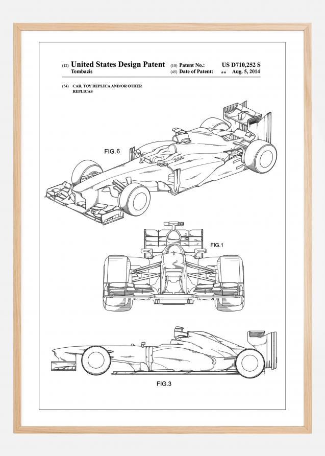 Patent Print - Formula 1 Racing Car - White Poster