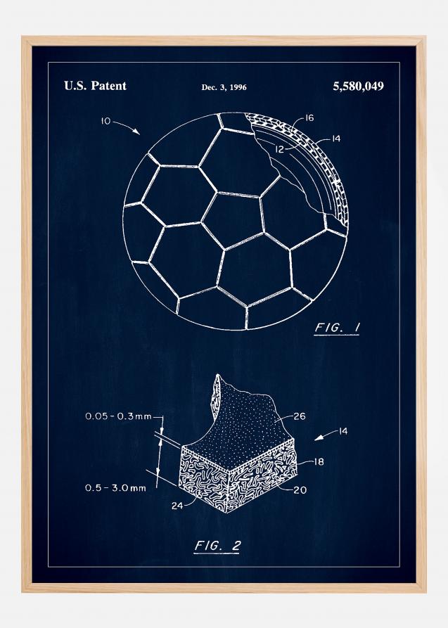 Patent Print - Football - Blue Poster
