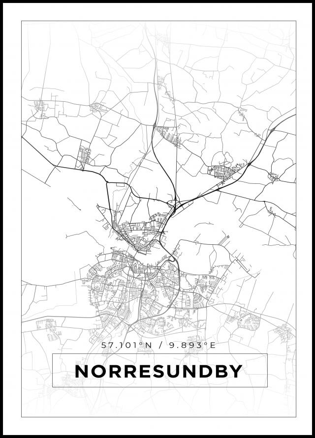 Mappa - Norresundby - Poster bianco