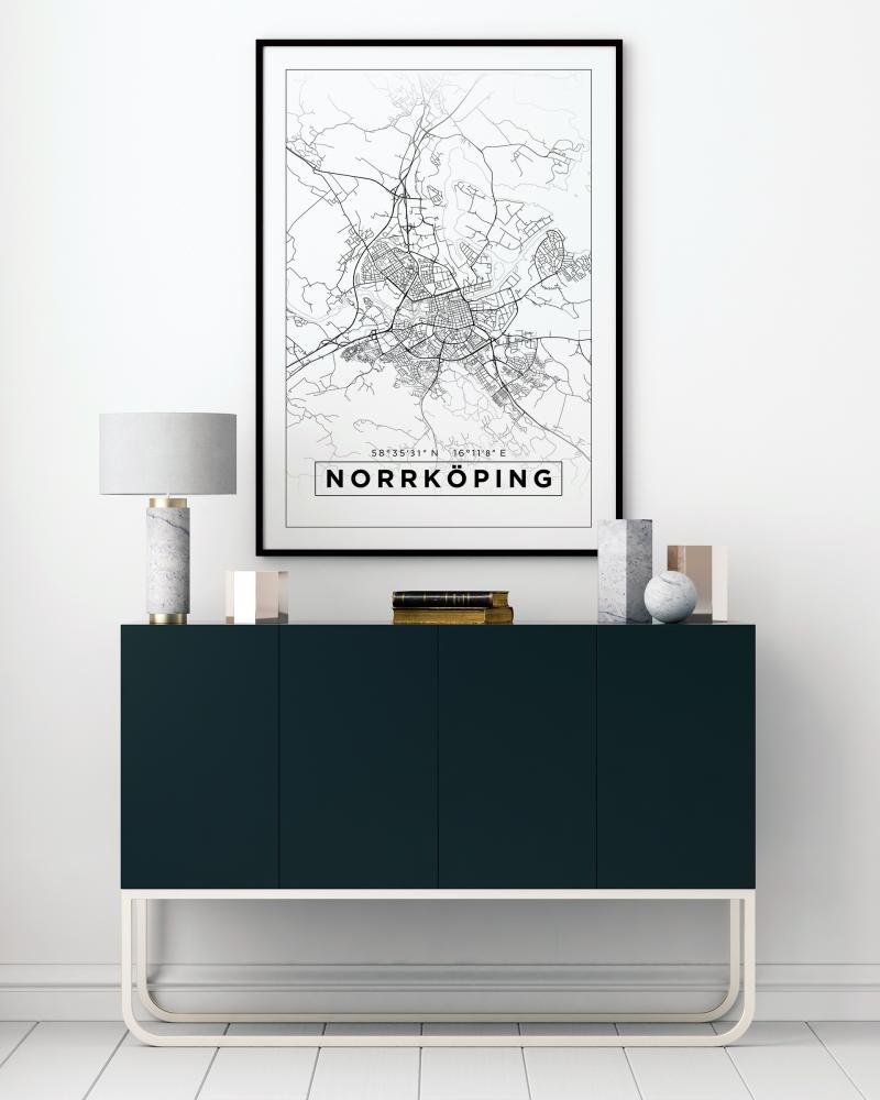 Mappa - Norrkping - Poster bianco