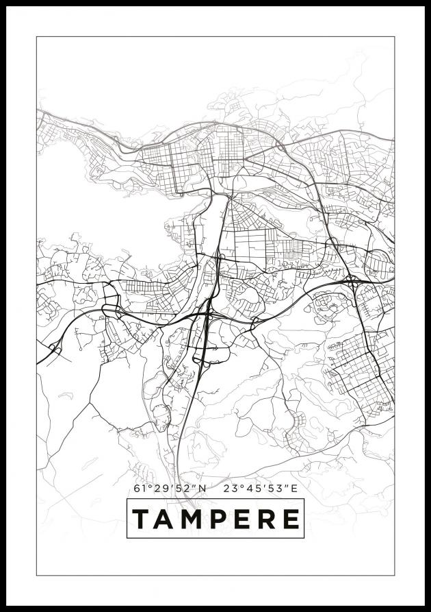 Mappa - Tampere - Poster bianco