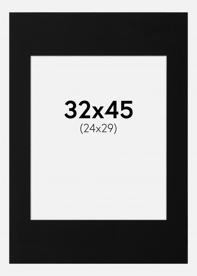 Passe-partout Nero Standard (Bordo interno bianco) 32x45 cm (24x29)
