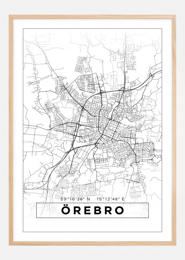 Mappa - Örebro - Poster bianco