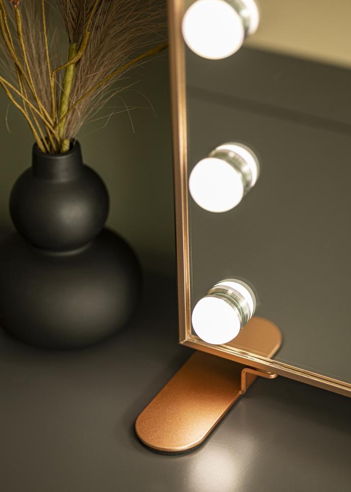 KAILA Specchio per trucco Hollywood 14 Oro rosa 60x50 cm