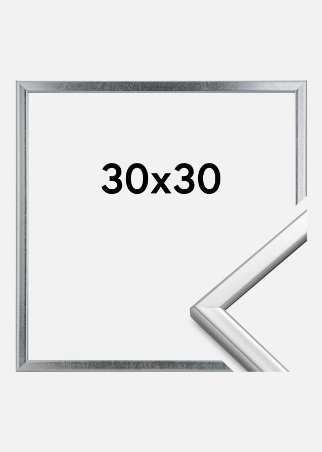 Cornice Slim Opaco Vetro antiriflesso Argento 30x30 cm
