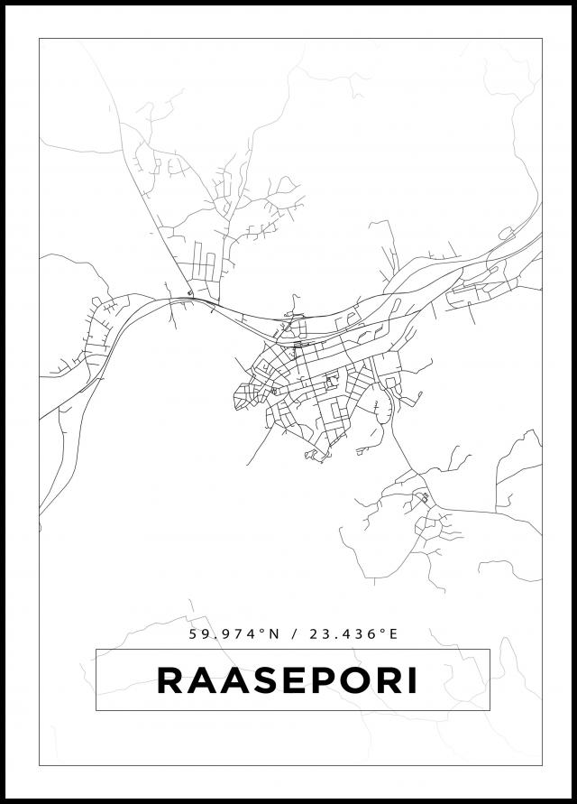 Mappa - Raseborg - Poster bianco