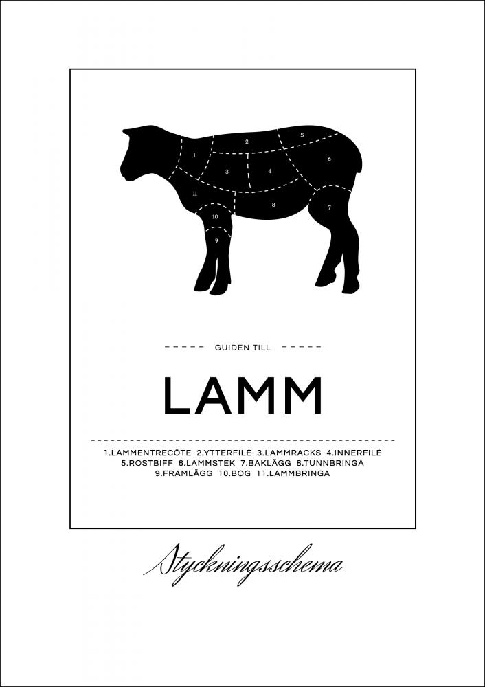 Poster Schema di macellazione agnello