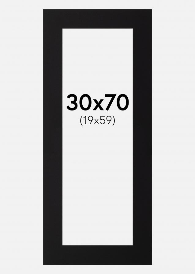 Passe-partout Nero Standard (Bordo interno bianco) 30x70 cm (19x59)