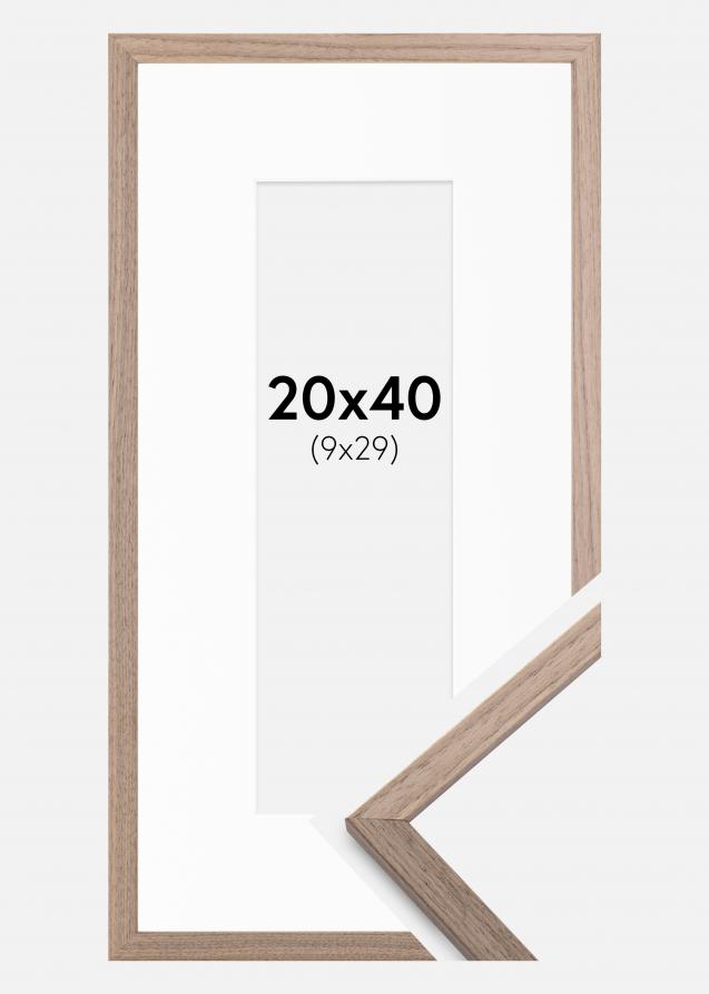 Cornice Edsbyn Noce chiaro 20x40 cm - Passe-partout Bianco 10x30 cm