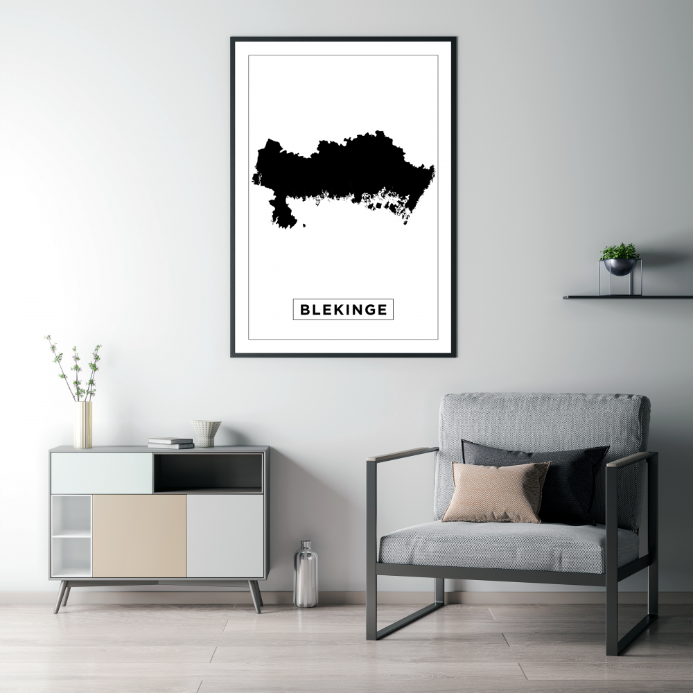 Mappa - Blekinge - Poster bianco