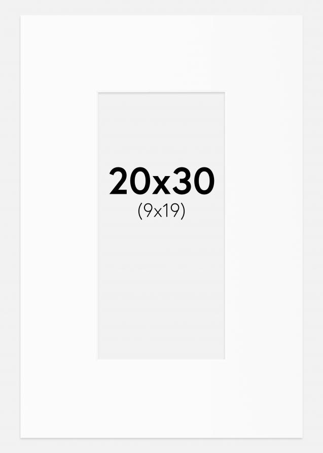 Passe-partout Bianco Standard (Bordo interno bianco) 20x30 cm (9x19)
