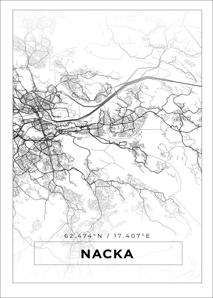 Mappa - Nacka - Poster bianco