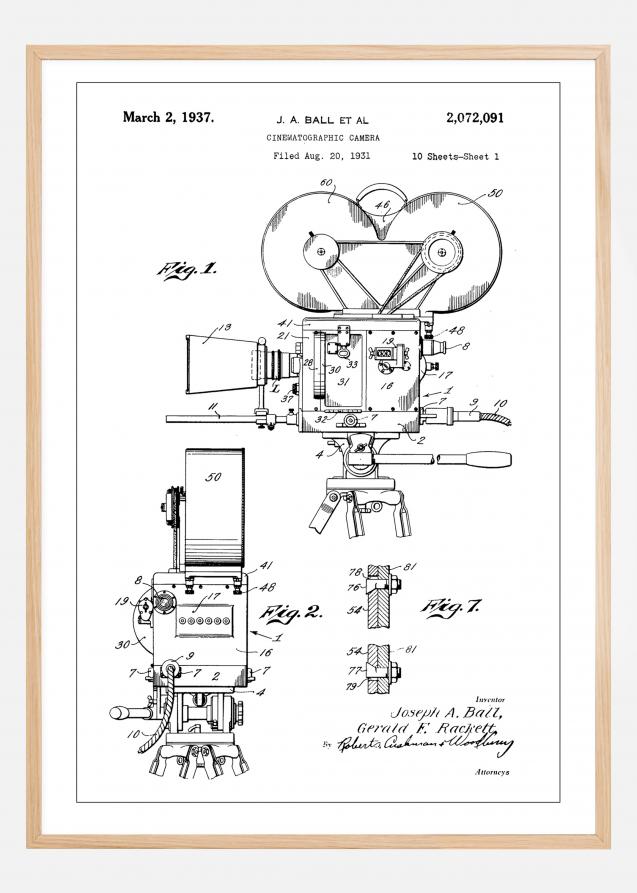 Patent Print - Cinematic Camera - White Poster