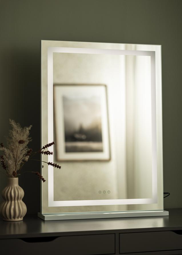 KAILA Specchio per trucco Base Vertical LED Bianco 80x60 cm