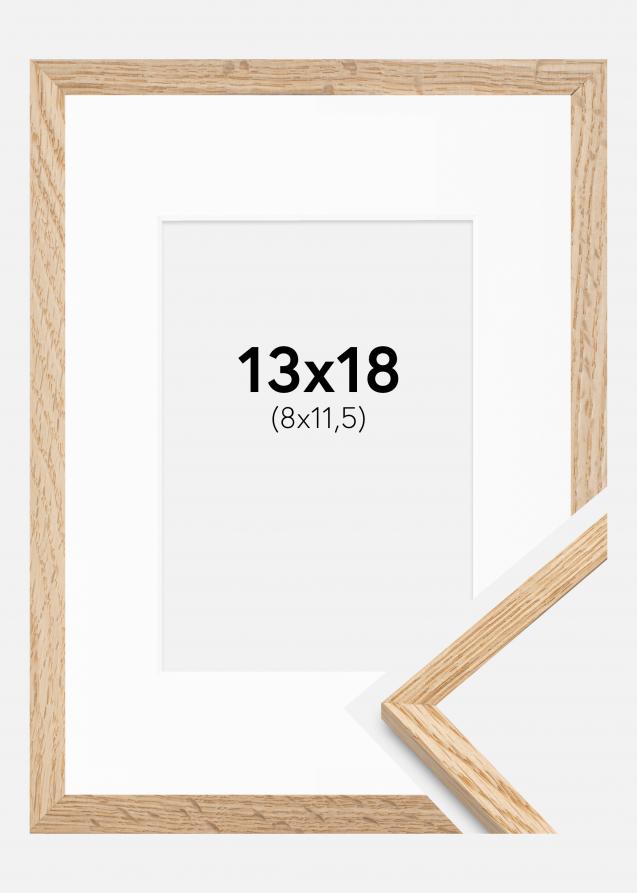 Cornice Quercia Sottile 13x18 cm - Passe-partout Bianco 9x12 cm