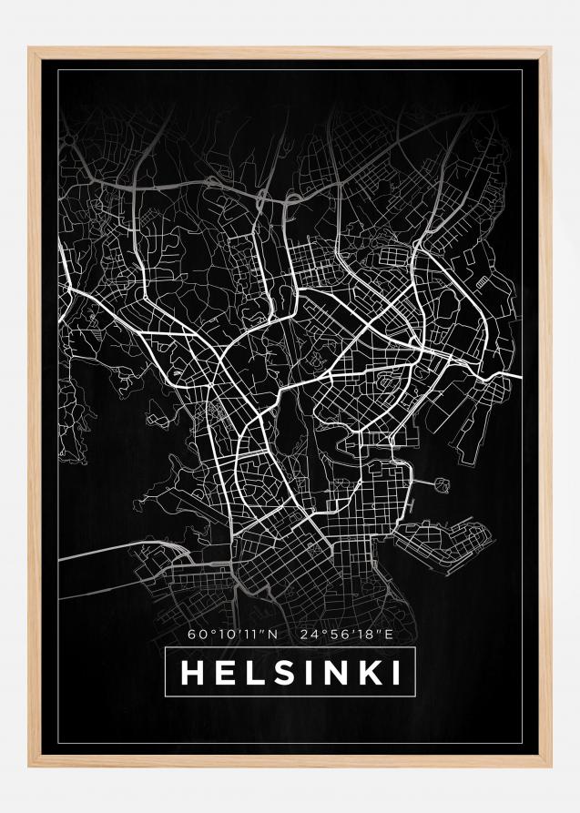 Mappa - Helsinki - Nero Poster
