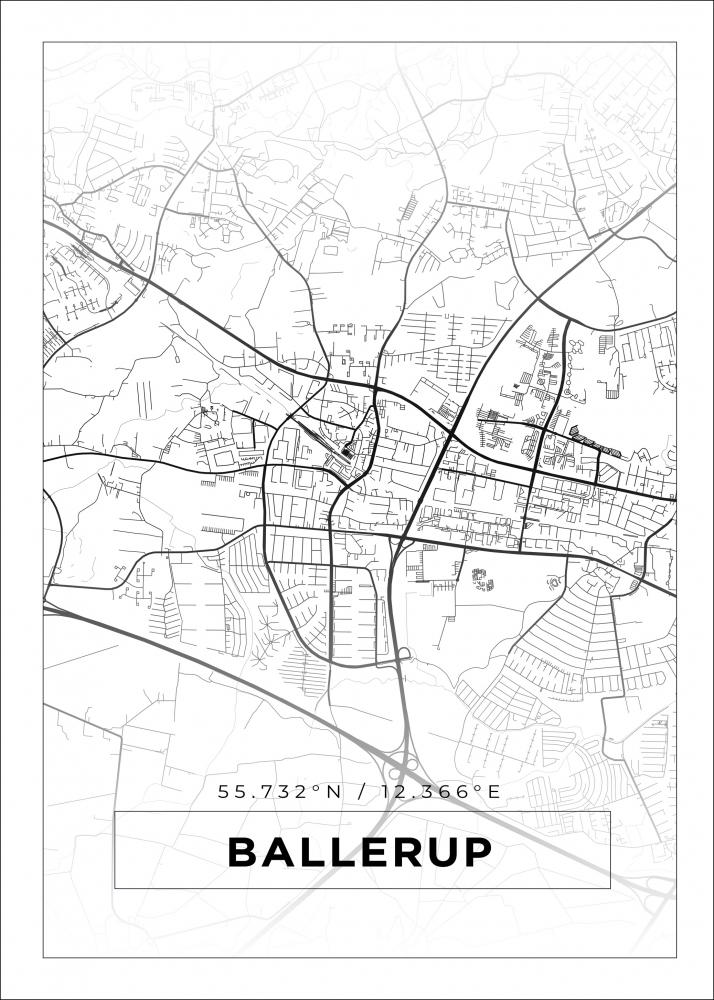 Mappa - Ballerup - Poster bianco