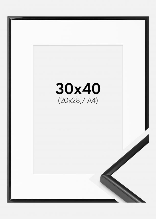 Cornice BGA Modern Style Nero 30x40 cm - Passe-partout Bianco 21x29,7 cm (A4)