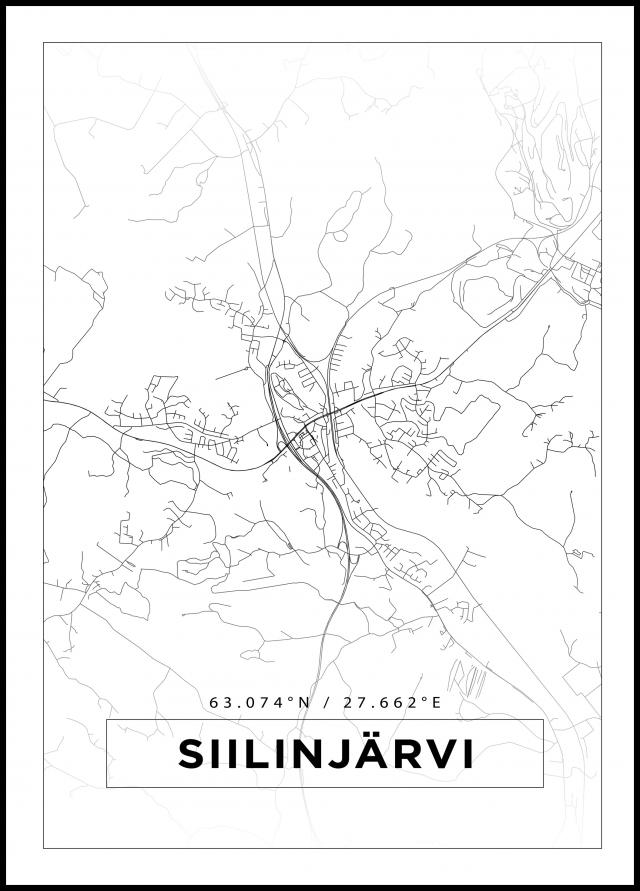 Mappa - Siilinjärvi - Poster bianco
