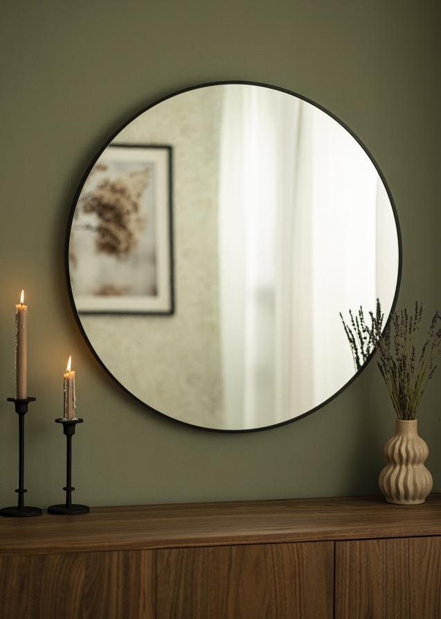 Specchio Modern Nero 80 cm Ø