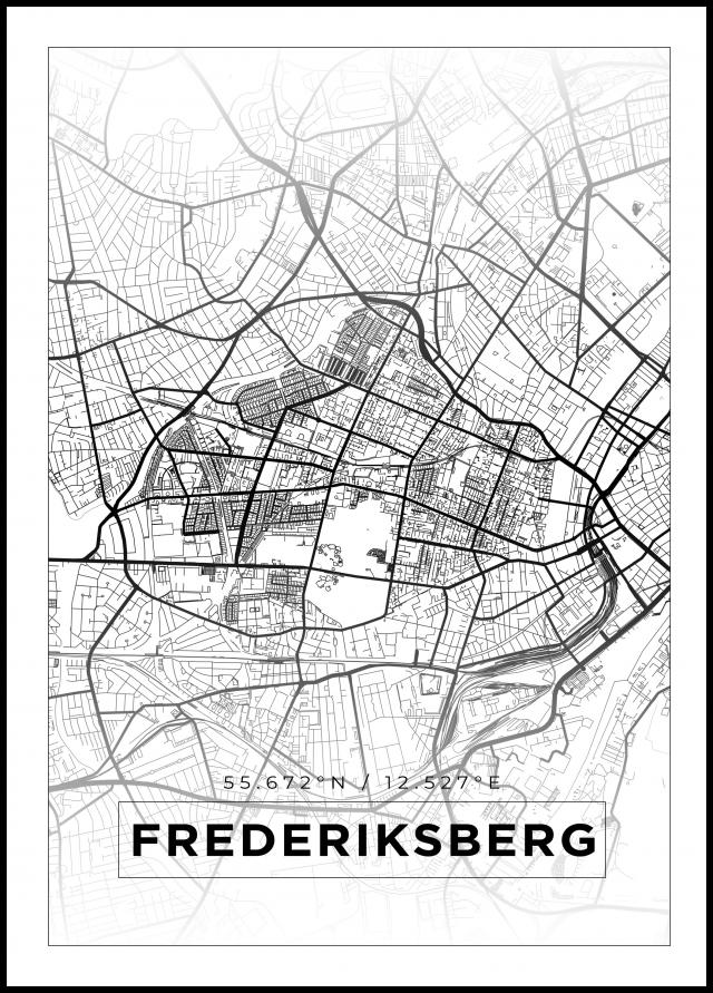 Mappa - Frederiksberg - Poster bianco