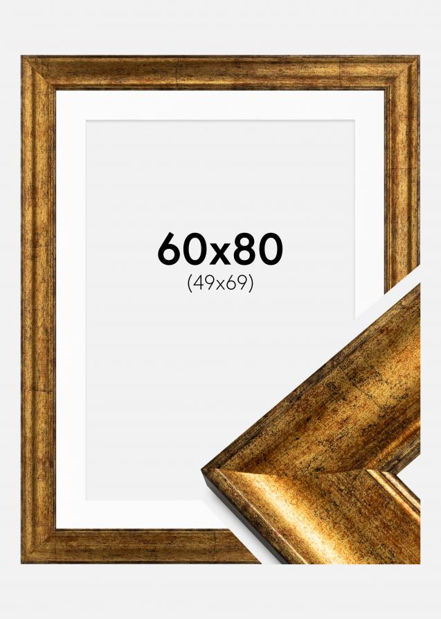 Cornice Saltsjöbaden Oro 60x80 cm - Passe-partout Bianco 50x70 cm