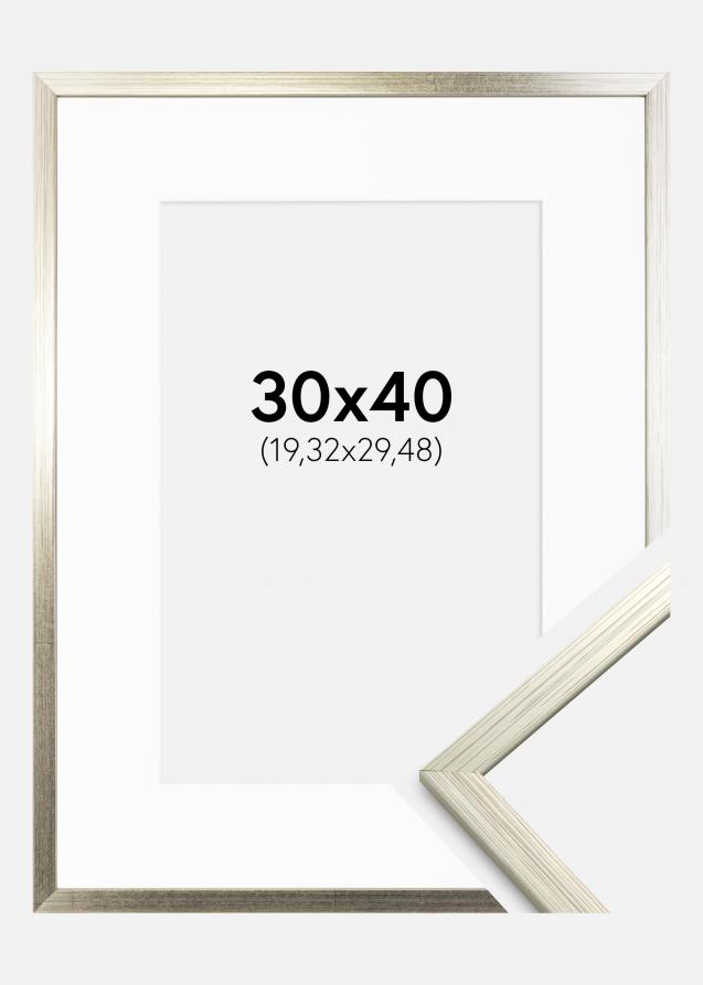 Cornice Edsbyn Argento 30x40 cm - Passe-partout Bianco 8x12 inches