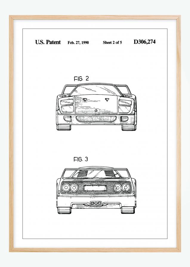 Disegni di brevetti - Ferrari F40 III Poster