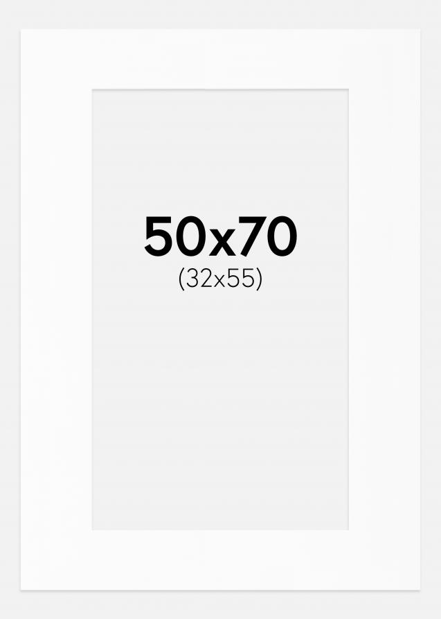 Passe-partout Bianco Standard (Bordo interno bianco) 50x70 cm (32x55)